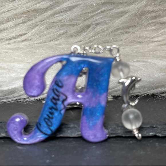Clear Quartz Purple and Blue
Letter “A” Courage Keychain With Dolphin Charm - Picture 7 of 11
